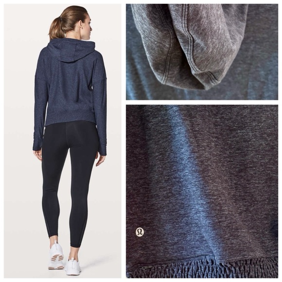 Lululemon Athletica Lead The Pack Hoodie, Heathered Stony Grape / Black sz. 2 - Picture 14 of 17